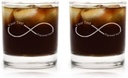 Custom Engraved Couples Infinity Cocktail Glasses - Set of Two