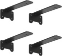 Floating Shelf Bracket, 10-Inch 4 Pack Hidden Shelves Hardware, Cast Iron L Brackets, Rustic Industrial Black Metal Wall Shelving Supports (4, 10 inch)