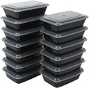 Ruthy's Outlet Meal Prep Containers W/Lids -Square Food Storage – BPA-Free| Stackable | Microwave | Freezer & Dishwasher Safe | Reusable Lunch Bento Box Portion Control & Planning (15 Pack, 32 oz)