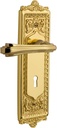 Nostalgic Warehouse 766183 Polished Brass Egg & Dart Plate Keyhole Fleur Lever, Single Dummy-Surface Mounted: No Backset