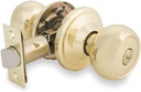 Master Lock CAC0303 Residential Knob Lockset, Modified Ball Knob, Privacy Lock, Polished Brass
