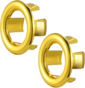2Pcs Sink Overflow Ring Bright Gold Kitchen Bathroom Sink Basin Overflow Cover Hole Insert Cap Bathroom Accessary for Kitchen Basin Wash Basins