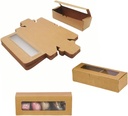 40 Pieces Small Pastry Boxes with Window,Small Bread Box,Packaging for Baked Goods,Muffin,Cookies,Candy,Chocolate,Macaron,Takeout Boxes (Brown, 7X2)
