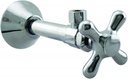 Westbrass D1112X-26 Cross Handle Angle Stop Shut Off Valve 1/2" Copper Sweat x 3/8" OD Compression Outlet, Polished Chrome