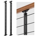 2Pack 36inch Cable Railing Post Stainless Steel Adjustable Angle Intermediate Post for 1/8" Deck Cable Railing, Black