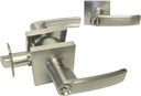 eBuilderDirect 5 Pack Satin Nickel Square Plate Entry Entrance Lock Door Lever Handle Knob keyed Alike 8048DC