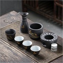 Sake Set, Saki Cups，Crafts Cup Ceramic Sake Set， Sake Set and Cups with Warmer Japanese Sake Cup Set 7-Piece with Warm Stoves, for Christmas, birthdays, and anniversaries,Feihe (Color : Feihe) (Color