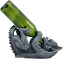 Ebros Gothic Fantasy Winged Drunken Gargoyle Wine Bottle Holder Figurine 11" Long Kitchen Cellar Decor Statue