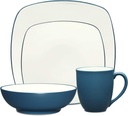 Noritake Colorwave Blue 4-Piece Square Place Setting, Service for 1
