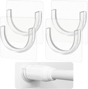 4 Pack Shower Rod Holder with Strong Adhesive, No Drilling Shower Curtain Rod Holder for Wall, Shower Rod Holders for Wall (Rod not Included)