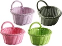 Easter Wall Hanging Woven Basket Wall Hanging Rattan Kitchen Storage Basket for Fruits Vegetable Flower Decor Random Color