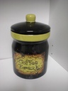 Medium Ceramic "Coffee Break" Jar Brown/Green Berries