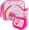 Get Trend Peppa Pig Water Bottle Lunch Box Lunch Bag Kids Set 3 Pcs Insulated Snack Bag for School Travel Gifts for Kids (Pink Peppa Pig)