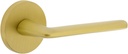 Viaggio CLOBRZ_PRV_234_RH Circolo Right Handed Solid Brass Privacy Door Lever Set with Brezza Lever and Circolo Rosette - 2-3/4" Backset - Satin Brass
