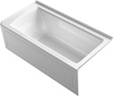 KOHLER K-1946-RAW-0 Alcove Bath with Bask Heated Surface, Integral Apron, Tile Flange and Right Hand Drain, 60" x 30", White