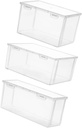 3pcs Airtight Bread Box Transparent Plastic Bread Container Kitchen Storage Bin for Homemade Snacks and More Stylish Design for Home Bakery Use
