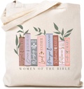 TSIIUO Bible Verse Christian Canvas Tote Bag Cute Graphic Women of The Bible Faith Reusable Shopping Bag Funny Gift