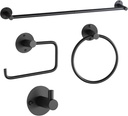 BVL Bathroom Accessories Set 4 -Pieces Matte Black Bathroom Hardware Set Stainless Steel Accessories for Bathroom