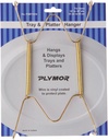Plymor Gold Finish Wall Mountable Tray and Platter Hanger, 8.25" H x 4.75" W x 0.875" D (for Trays or Platters 10" - 16")