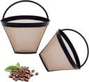 2pcs Reusable #4 Cone Coffee Filter Basket for Ninja and Cuisinart Coffee Makers Coffee Accessories - 2 Pack Permanent Replacement for Ninja and Cuisinart Coffee Brewers