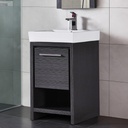 Blossom Milan 20-Inch Single Bathroom Vanity with Ceramic Sink – Modern All-Wood Cabinet, Compact Freestanding Design with Storage for Small Bathrooms, Silver Grey Finish