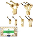 120Pcs Heavy Duty Picture Hangers with Nails, Professional Picture Hanging Hooks Support up to 100lbsPremium Hanging Hardware for Clock, Mirror, House Decoration,Golden