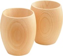 IPPINKA Japanese Traditional Wooden Sake Cups, Set of 2, Handmade in Japan, Made of Hinoki Japanese Cypress