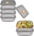 6 PCS Stainless Steel Food Storage Containers with Airtight Lids, 16 oz Reusable Leak Proof Bento Box, Stackable Food Containers for Fridge, Lunch Box for Snacks, Meal Prep, Fruits, Sandwiches