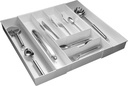 Dial Industries Expandable Silverware, Utensil and Cutlery Kitchen Drawer Organizer Tray, Extra Wide