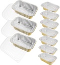 10sets Aluminum Foil Lunch Boxes Multi-function Storage Containers Lids for Baking Bbq Picnic Outdoor Activities