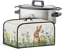 Bunny Butterfly Slow Cooker Dust Cover Universal Fit Crock Pot Cover Keep Appliance Clean Slow Cooker Cover with Top Handle & Side Mesh Pocket