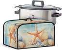 Slow Cooker Cover Multi-Cooker Crock Pot Cover with Mesh Pocket and Top Handle Fits Most Oval Slow Cookers Dust Protection Washable Easy to Clean, Starfish Seashell Painting