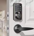 Keyless Entry Door Lock Deadbolt with Handle Set, Keypad Door Lock with Handle Smart Door Locks for Front Door with Set Code with Easy Installation, Auto Lock, (Oil Rubbed Bronze)