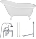 Vintage Tub & Bath Adela 62 Inch Cast Iron Slipper Clawfoot Tub Package
