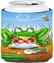 Caroline's Treasures APH0520TBC Frog Happy Plate Tall Boy Hugger Can Cooler Sleeve Hugger Machine Washable Drink Sleeve Hugger Collapsible Insulator Beverage Insulated Holder