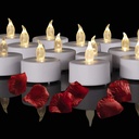 Hanzim Battery Operated LED Tea Lights: 24PACK Flameless Votive Candles Lamp Realistic and Bright Flickering Holiday Gift Long Lasting 200Hours for Seasonal & Festival Celebration Warm White