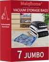 Vacuum Storage Bags 7 Jumbo, Space Saver Sealer Bags,Plastic Packaging Bags,Compression Bags for Clothes, Pillows, Comforters, Blankets, Bedding,No pump included