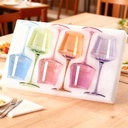 Physkoa Colored Wine Glasses Set 6-16oz Colorful Wine Glass With Tall Long Stem&Flat Bottom,Colored Stemmed Wine Goblet,Christmas Wine Gifts for Women Mom Wife Friend