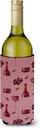 Caroline's Treasures BB5195LITERK Red Wine on Linen Wine Bottle Hugger Bottle Cooler Sleeve Hugger Machine Washable Collapsible Insulator Beverage Insulated Holder