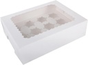 Ciieeo Cupcake Containers Window 12 Cavity Cake Box Easy to Carry for Home Gathering