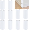 10PCS Baseboard Corner Blocks Wall Base Moulding Trim, Flexible Molding Self Adhesive Wall Trim Peel and Stick Trim Baseboard Corner Protectors Baseboard Covers, White 3.94(L) x 1.37(W) inch