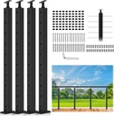 4 Pack Black Cable Railing Post 36 Inch, Stainless Steel T304 Level Drilled Railing Line Posts for Deck Railing Kit System, Heavy-Duty Handrail Wire Rail Post for Indoor Outdoor Deck Balcony