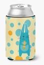 Caroline's Treasures BB6757CC Polkadot Rabbit Can or Bottle Hugger Cooler Washable Drink Sleeve Collapsible Beverage Insulated Holder, Can Hugger, Multicolor