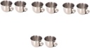 Cabilock 8pcs Stainless Steel Tea Mugs Water Cups Handle for Sake Wine and Cold Beverages for Home Use
