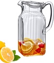 Amazing Abby - Quadly Bandly - Plastic Pitcher (64 oz, 2 Quart), Clear Water Pitcher with Lid, Fridge Jug, BPA-Free, Shatter-Proof, Great for Iced Tea, Sangria, Lemonade, Juice, Milk, and More