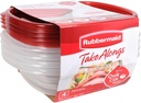 Rubbermaid TakeAlongs Sandwich Food Storage Containers, 2.9 Cup, Tint Chili, 4 Count