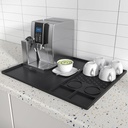 Silicone Coffee Bar Mat Detachable, 24”x16” Fits Under Coffee Maker Espresso Machine Station Mat for Countertop, Leak Proof Dish Drying Mat Bar Kitchen Accessories