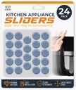 Appliance Sliders for Kitchen Appliances (24 Pack) - Self-Adhesive Countertop Gliders for Kitchen Use, Effortless Moves for Coffee Makers, Blenders, Air Fryers & More, Great for Quick Appliance Shift