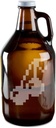 8 Bit Cherries Video Game Style Hand-Made Etched Glass Beer Growler 64 oz