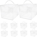 10pcs Transparent Cake Carrier Boxes for Easy Baking and Storage for Cakes Desserts and Portable Handheld Design